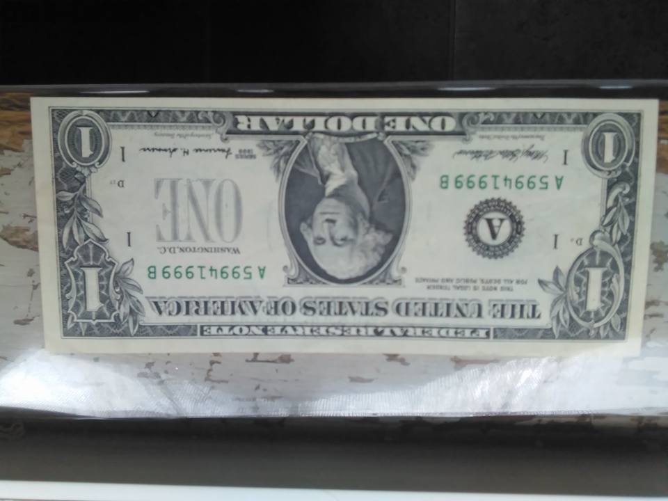 $1.00-1999-US-Dollar-Missing-Green-Treasury-Seal--Can-See-Partial-Stamping